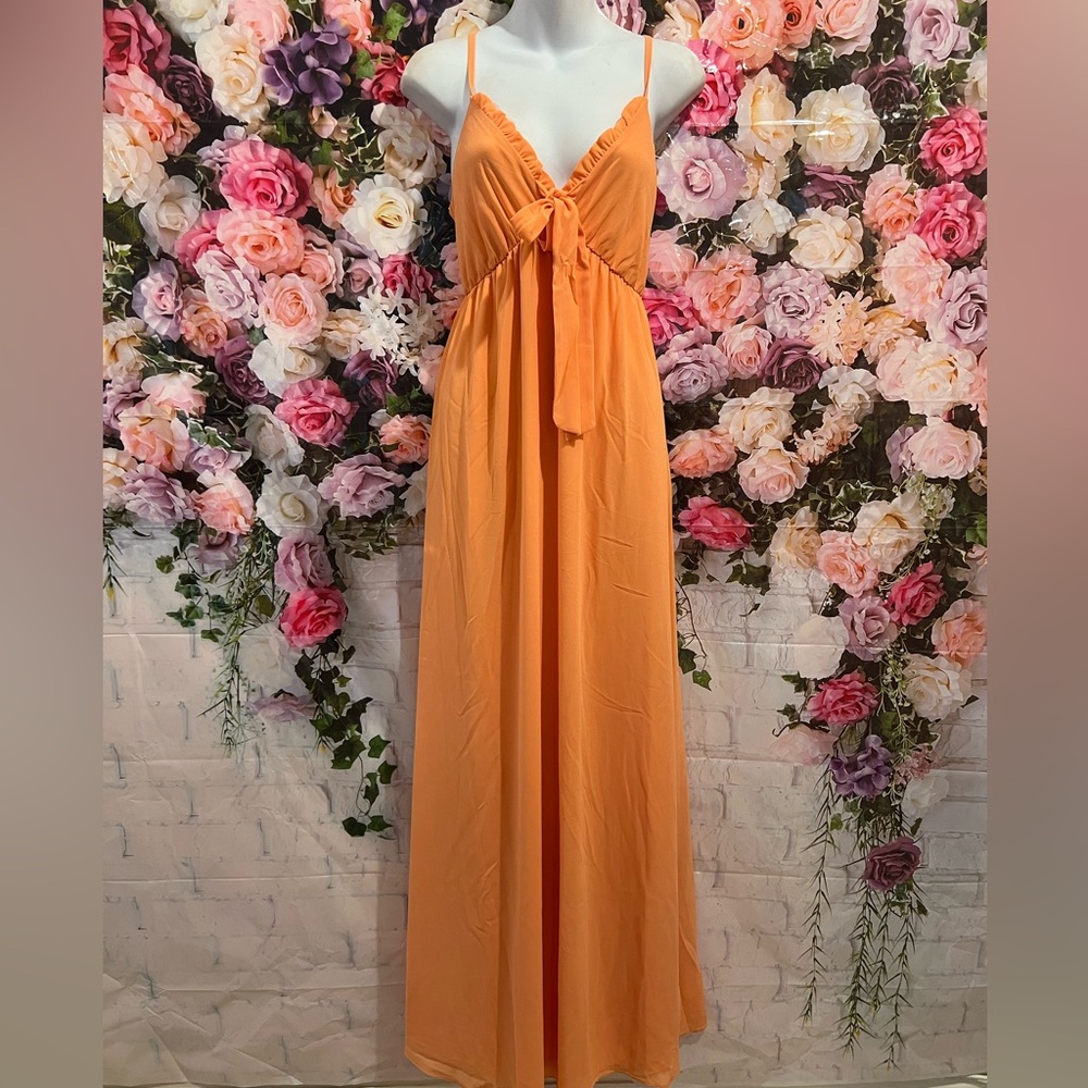 Elegant Orange Maxi Dress